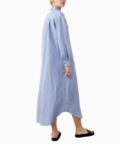 Light Blue Linen Shirt Dress ON29