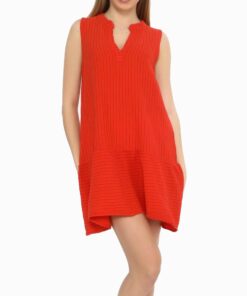 Red Striped Muslin Dress ON9