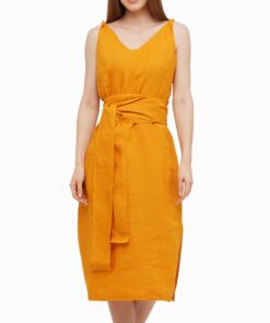 Yellow Summer Linen Dress ON5